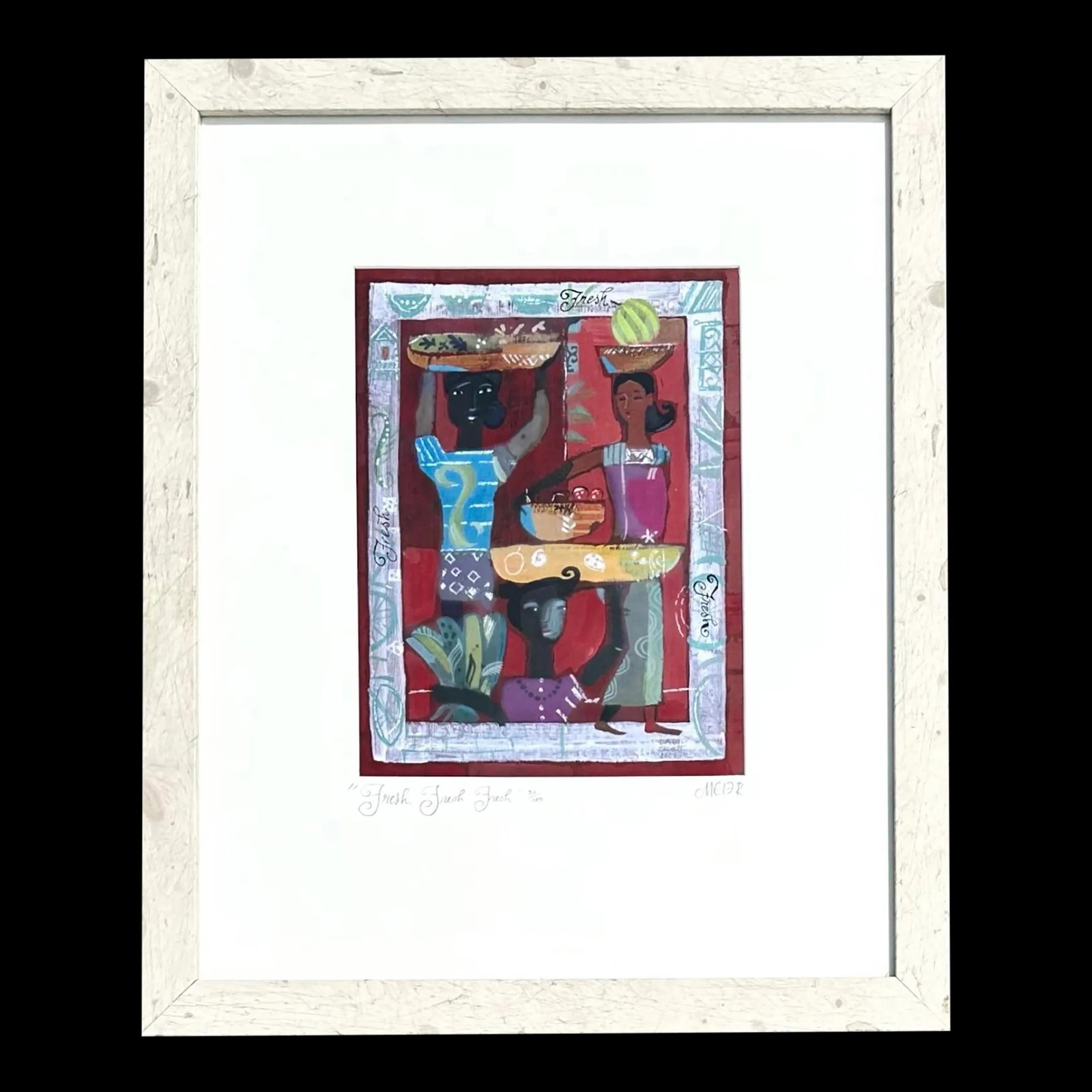 Vintage Boho Original Abstract Figurative Oil on Paper Signed by the Artist: Vintage Boho Original Abstract Figurative Oil on Paper Signed by the Artist A Vintage Boho Original Abstract Figurative Oil on Paper signed by the artist David Scott Meier would be a truly unique and