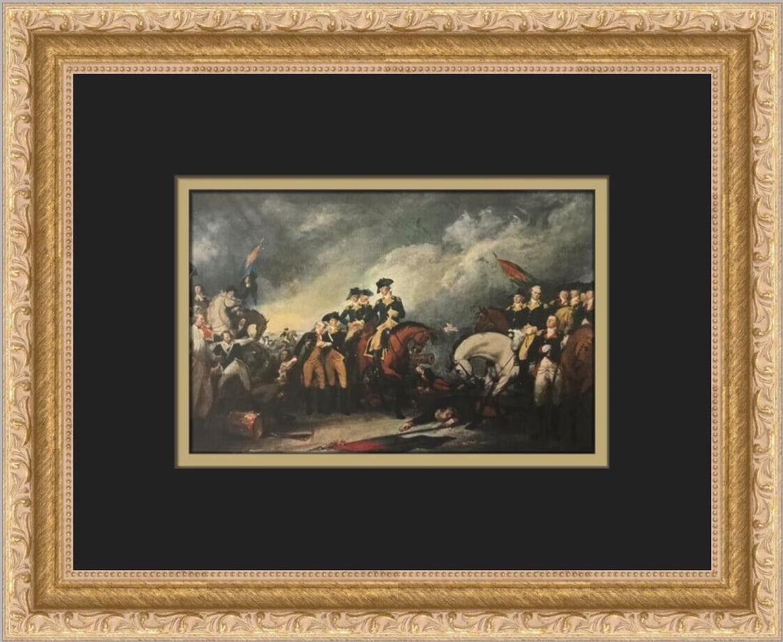 John Trumbull Capture of the Hessians Framed Art 11 x 13: John Trumbull Capture of the Hessians Framed Art 11 x 13 This striking custom framed print features John Trumbull's renowned artwork titled "Capture of the Hessians at Trenton." Measuring 11 in x 13 i