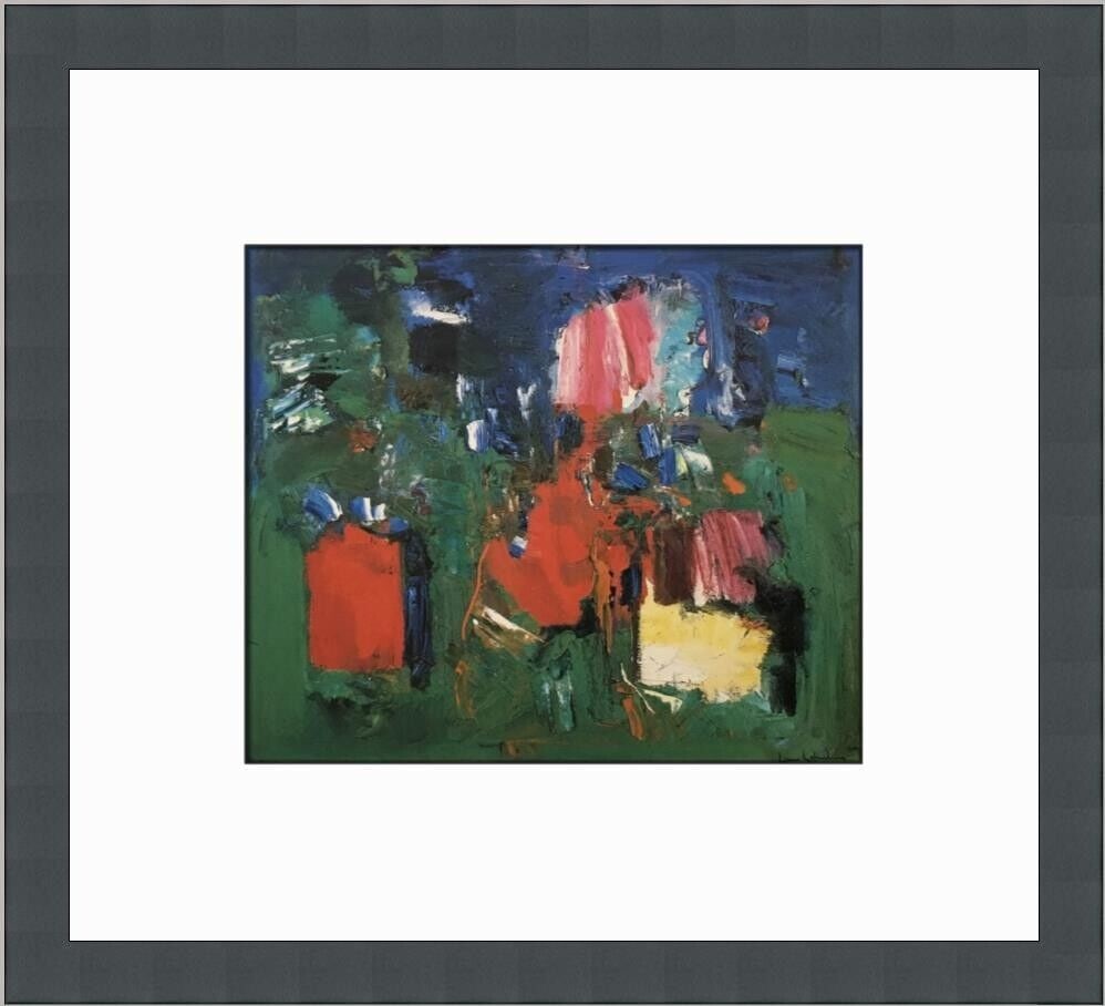 Summer Bliss Custom Framed Print: Summer Bliss Custom Framed Print Enhance your art collection with this stunning custom framed print titled "Summer Bliss" by renowned artist Hans Hoffman. This medium-sized print, produced in 1990, fe
