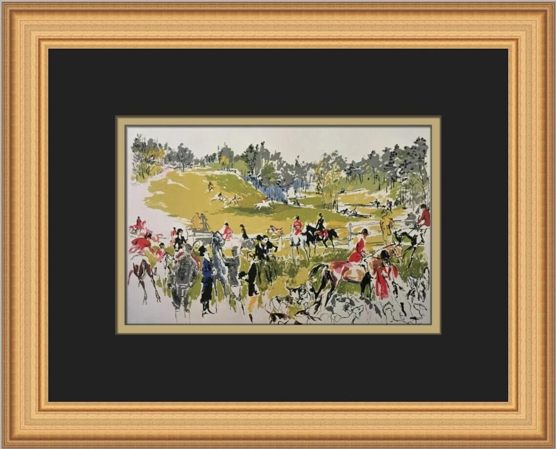 Hunter Trials Custom Framed Print: Hunter Trials Custom Framed Print This stunning custom framed print titled 'Hunter Trials' by renowned artist LeRoy Neiman captures the dynamic excitement of equestrian events. Created in 1980, this m