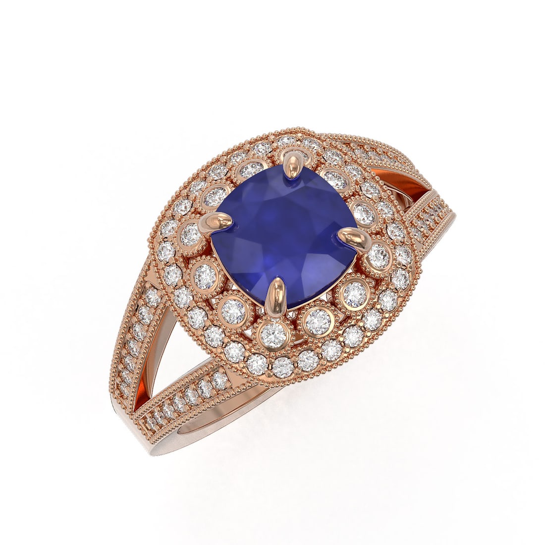 2.69 ctw Certified Sapphire & Diamond Victorian Ring 14K Rose Gold: 2.69 ctw Certified Sapphire & Diamond Victorian Ring 14K Rose Gold 2.69 ctw Certified Sapphire & Diamond Victorian Ring 14K Rose Gold Designer Brand Luxury Jewelrymade in the USA Suggested Retail Pric