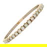 14k Yellow Gold 2.58ct Diamond Tennis Bangle Bracelet 7in