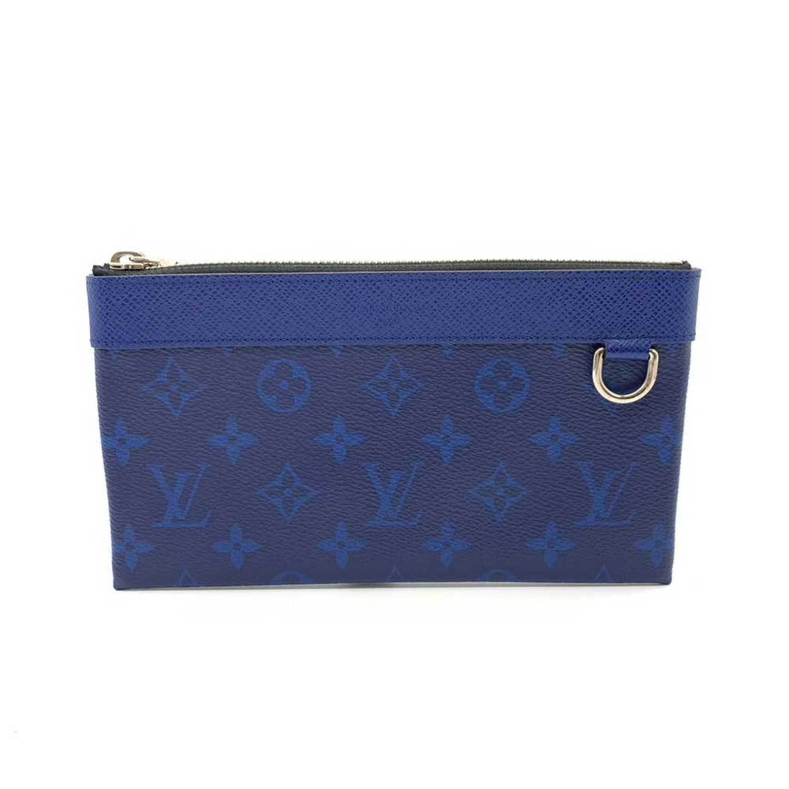 Long Wallet Blue Cobalt Navy Zipper Taigarama Men's: Long Wallet Blue Cobalt Navy Zipper Taigarama Men's This Louis Vuitton Pochette Discovery PM is a stylish long wallet designed for men. Crafted from durable Taigarama leather in a striking cobalt navy