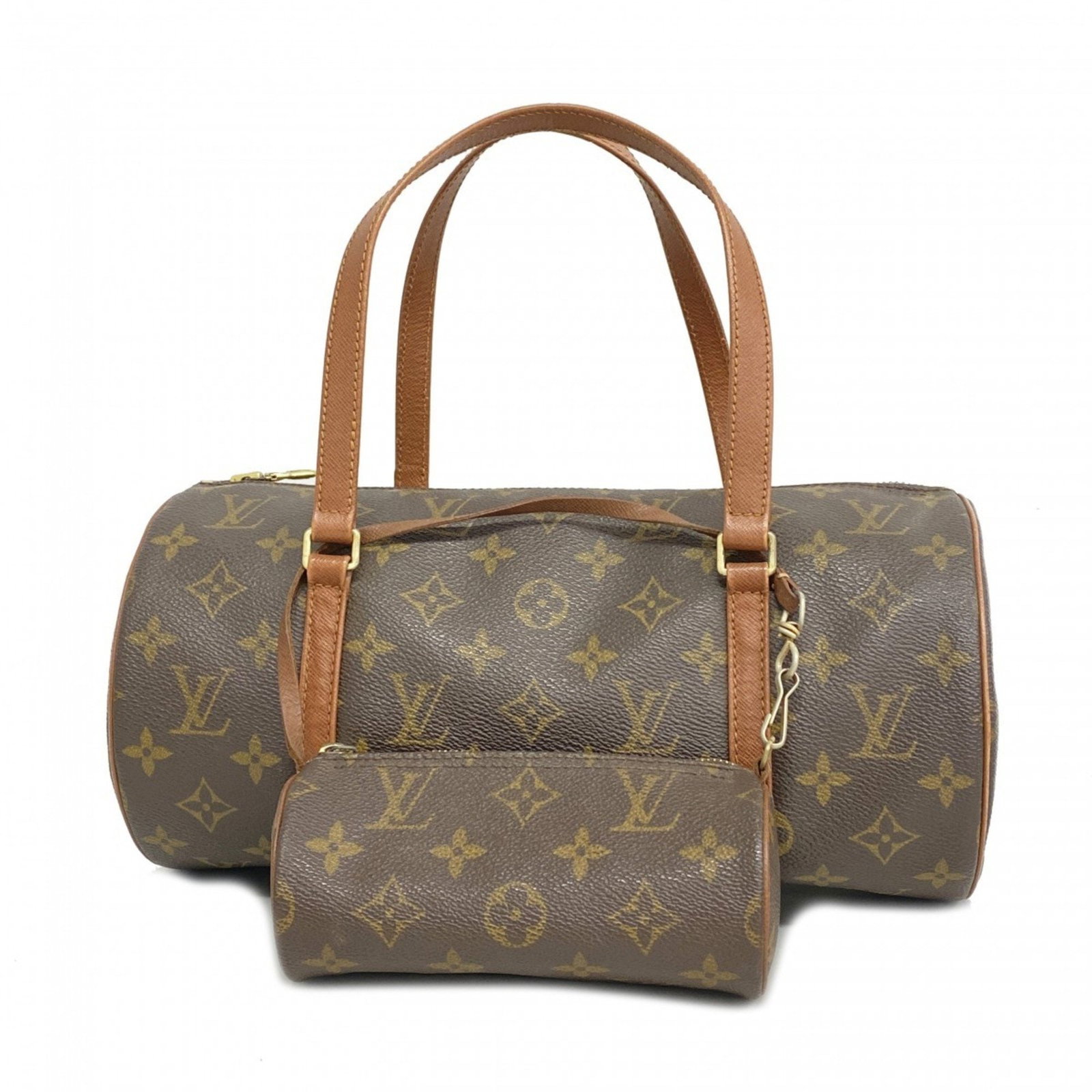 Louis Vuitton Handbag Monogram Papillon 30 Brown: Louis Vuitton Handbag Monogram Papillon 30 Brown This elegant Louis Vuitton handbag is designed in the iconic Monogram Papillon 30 style, featuring a chic cylindrical shape perfect for everyday use. C