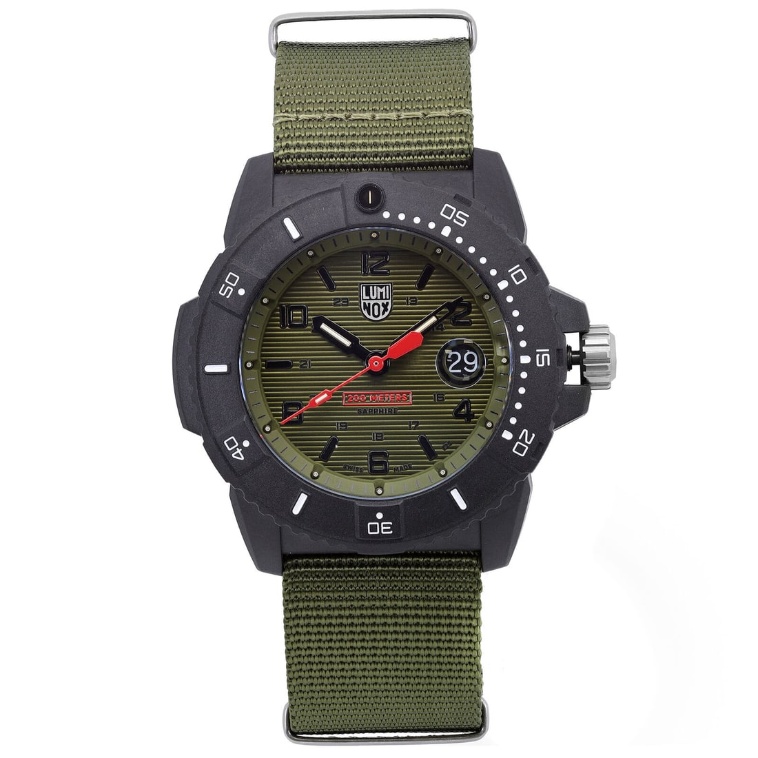 Luminox Navy Seal Carbonox 45mm Green Dial Quartz Watch: Luminox Navy Seal Carbonox 45mm Green Dial Quartz Watch Introducing the Luminox Navy Seal Carbonox 45mm Green Dial Quartz Men's Watch, a perfect blend of style and functionality tailored for casual di