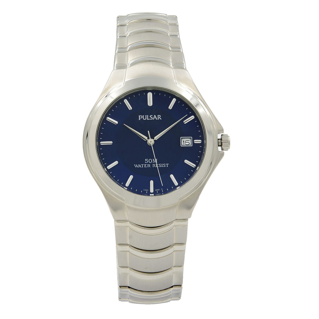 Pulsar Stainless Steel Blue Dial 36mm Mens Quartz Watch: Pulsar Stainless Steel Blue Dial 36mm Mens Quartz Watch This Pulsar wristwatch combines style and functionality for the modern man. Featuring a striking blue dial, the watch showcases a classic analog