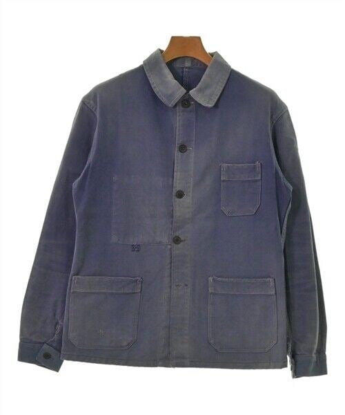 Blue Blouson Jacket (Approx. M): Blue Blouson Jacket (Approx. M) This blue work jacket features a button front design and is equipped with two large front pockets as well as a small chest pocket, making it both functional and stylish