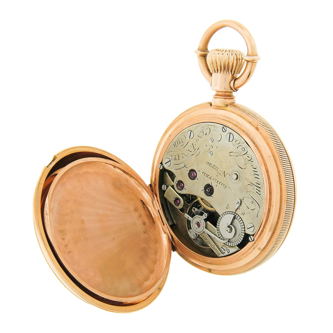 Antique Duhme Co. Large Pocket Watch in 18k Rosy Yellow Gold Open Face Case: Antique Duhme Co. Large Pocket Watch in 18k Rosy Yellow Gold Open Face Case Movement: Mechanical (Hand-winding) Water Resistance: Not Water Resistant Closure: Open Face Indices: Roman Numerals 12-Hour