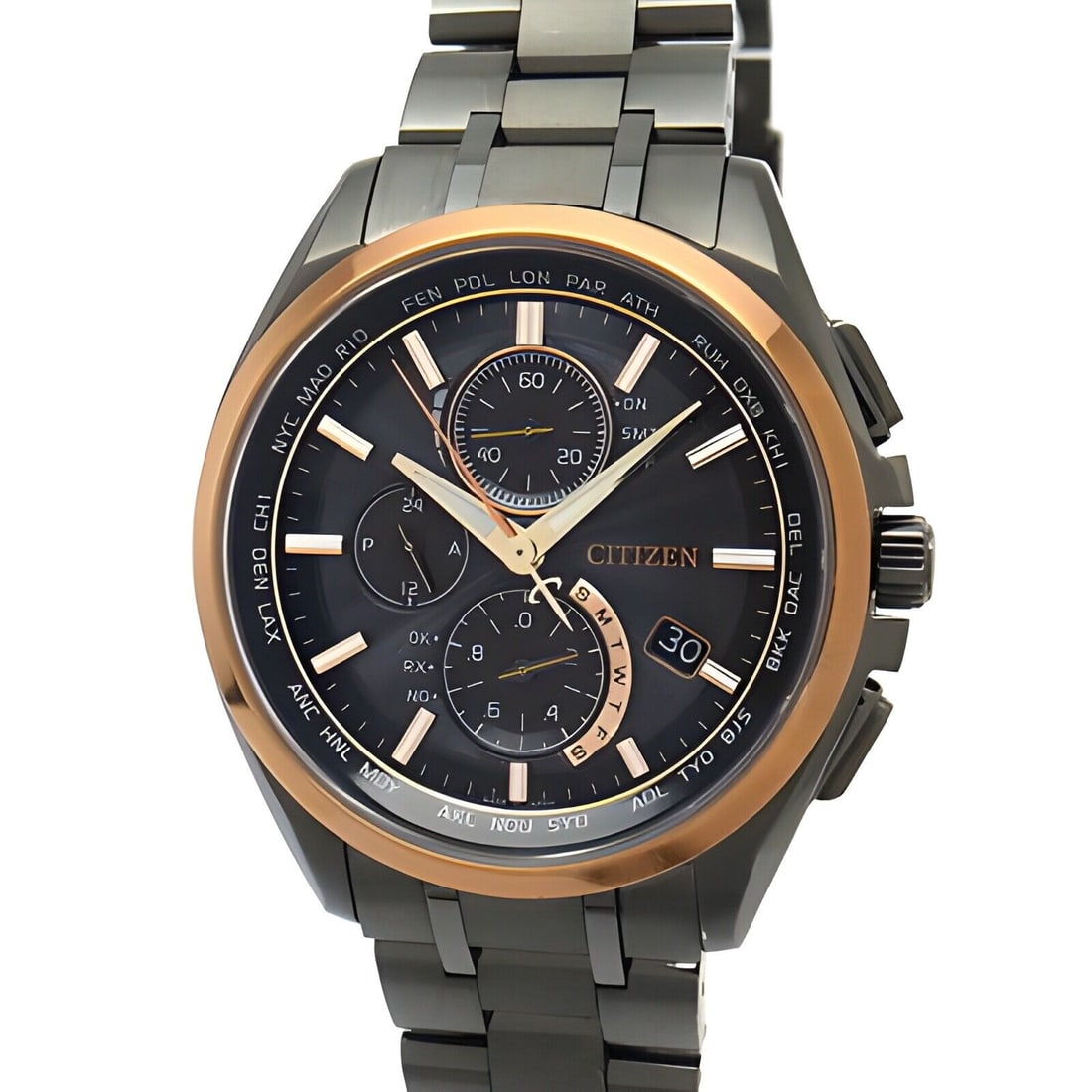 Citizen Exceed Aq5000 13d Eco Drive Quartz Analog Black Belt