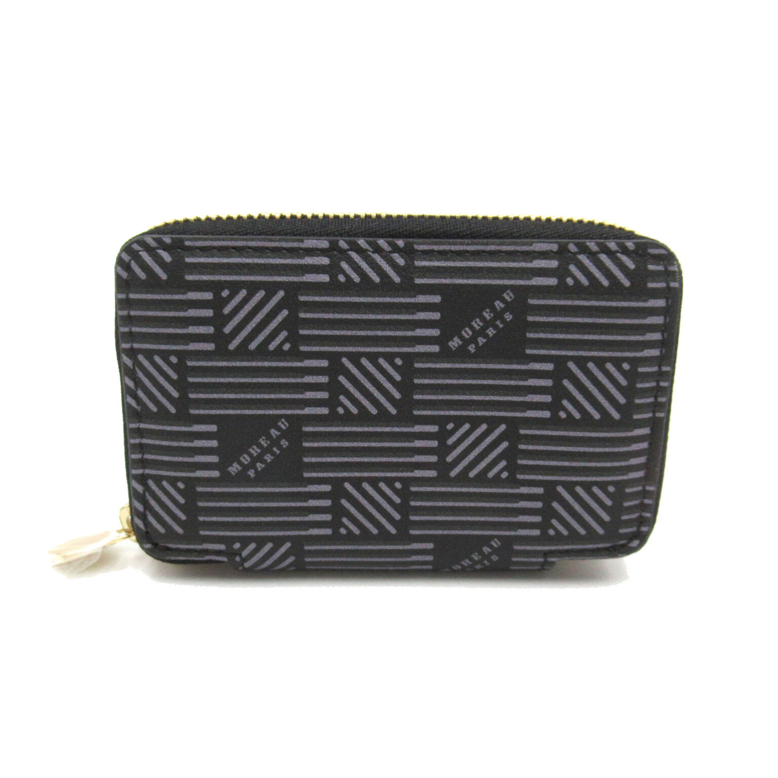 Coin Purse Black Leather Morabito: Coin Purse Black Leather Morabito This Morabito coin purse is crafted from premium black calfskin leather, designed to be both stylish and functional. Featuring a sleek geometric pattern of lines and