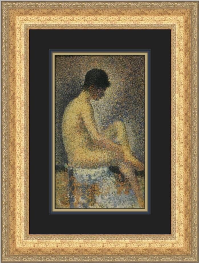 Georges Seurat A Nude in Profile Custom Framed Print 21 x 16: Georges Seurat A Nude in Profile Custom Framed Print 21 x 16 This custom framed print features Georges Seurat's iconic work, "A Nude in Profile," showcasing a nude figure rendered in a captivating poi