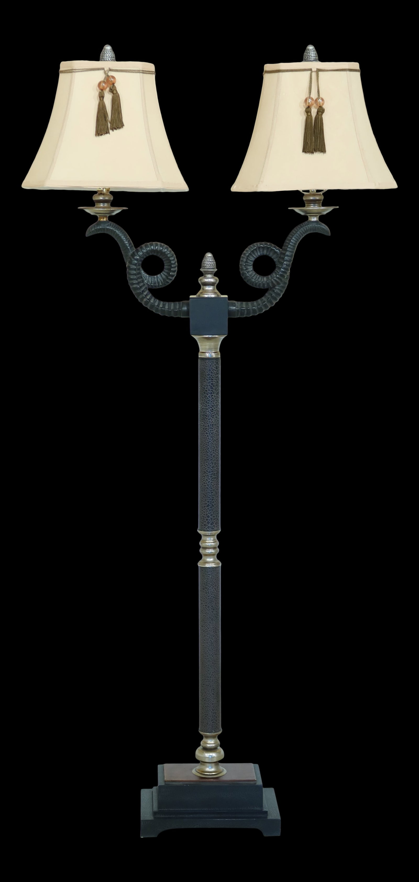 Elegant 68" Antelope Antler Floor Lamp with Tassel Shades: Elegant 68" Antelope Antler Floor Lamp with Tassel Shades Elevate your home decor with this stunning Decorative Antelope Antler Design Floor Lamp. Featuring a unique antler-inspired design, the lamp i