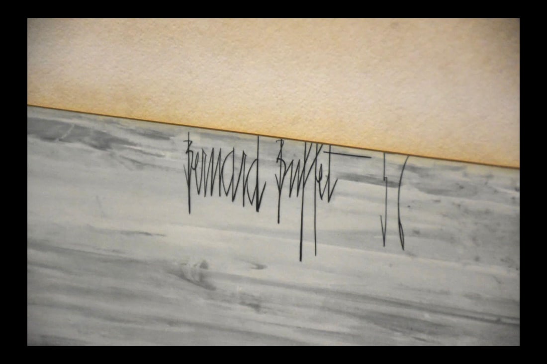 Paris Landscape Lithograph: Paris Landscape Lithograph Bernard Buffet was a French artist born in 1928, who's work is often depicted in somber color pallets. His work has been interpreted as the emotional state of the post war g