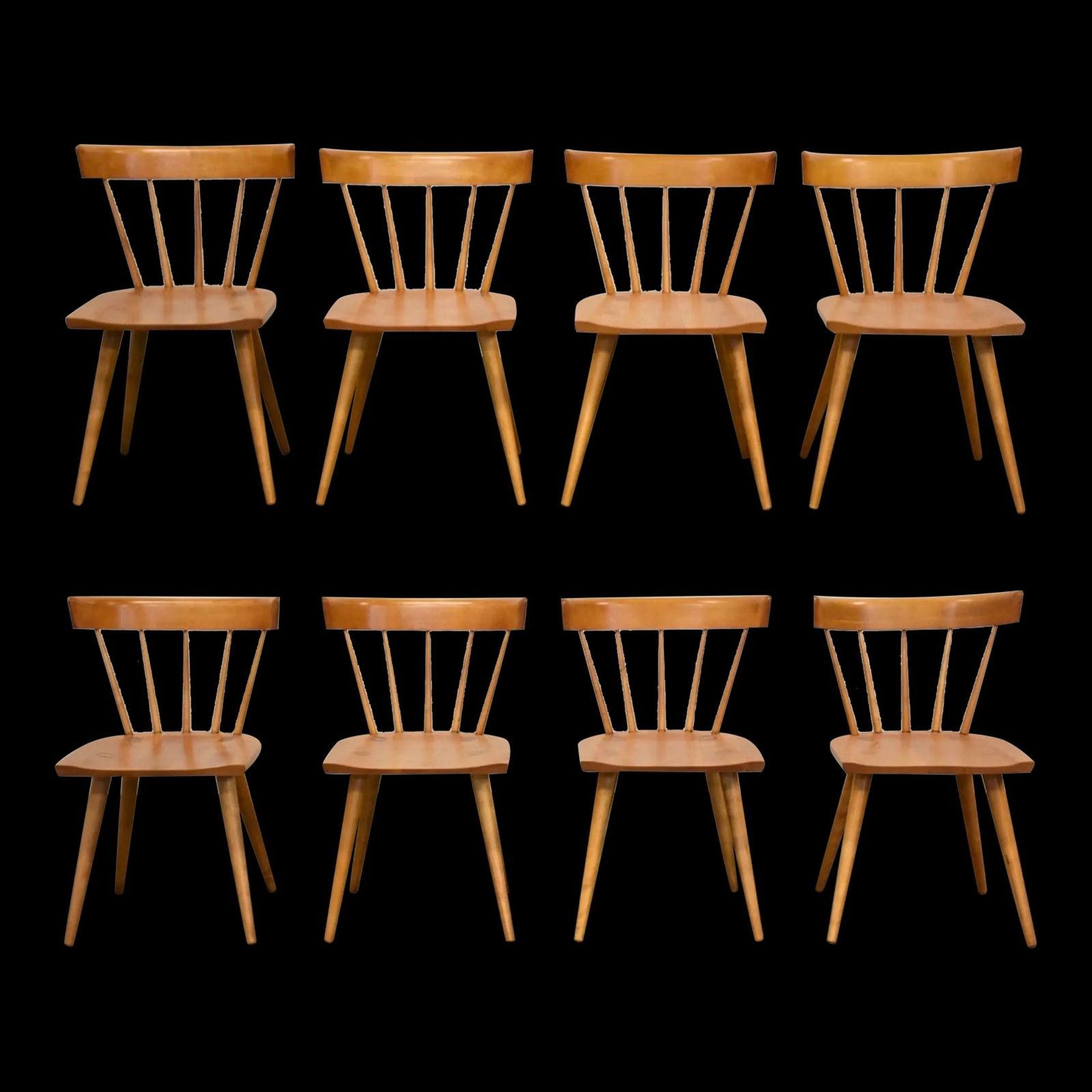 1960s Refinished Maple Dining Chairs - Set of 8: 1960s Refinished Maple Dining Chairs - Set of 8 This exquisite set of eight mid century modern dining chairs, designed by Paul McCobb for Winchendon's Planner Group, showcases a timeless design crafte