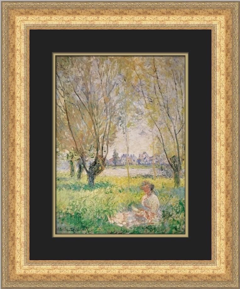 Claude Monet Women Seated under Willows Framed Print 22" x 19": Claude Monet Women Seated under Willows Framed Print 22" x 19" This exquisite custom framed print features Claude Monet's captivating work "Women Seated under the Willows," capturing the essence of Im