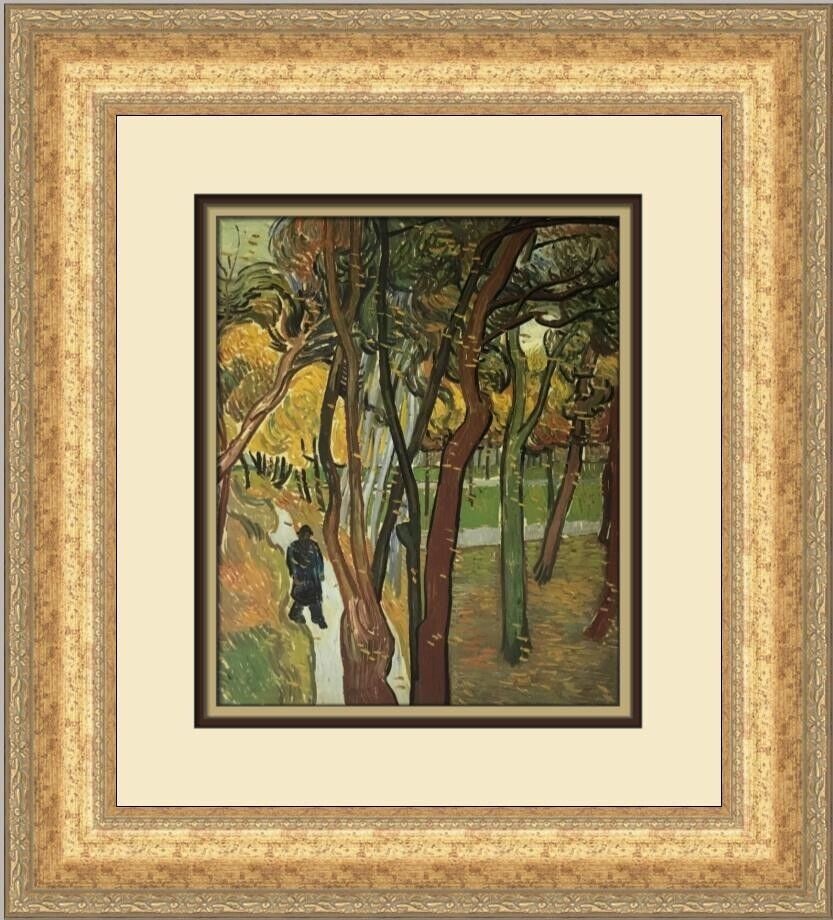 Vincent Van Gogh The Walk with Falling Leaves Framed Art Print 19 x 17: Vincent Van Gogh The Walk with Falling Leaves Framed Art Print 19 x 17 This custom framed print titled 'The Walk with Falling Leaves' features the iconic artwork by Vincent van Gogh, capturing a seren