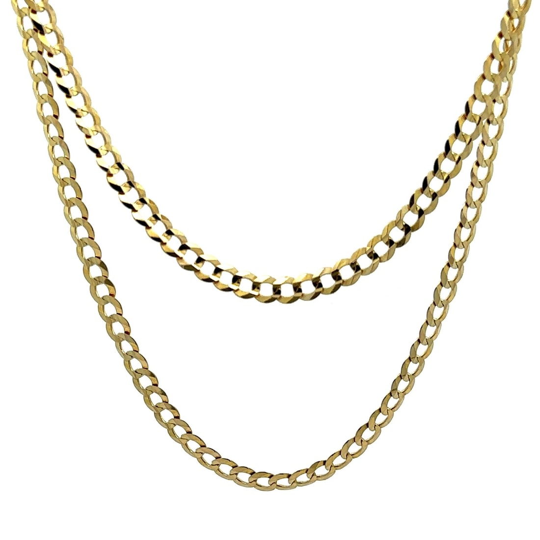 Solid 14k Yellow Gold 20" Cuban Curb Link Chain Necklace: Solid 14k Yellow Gold 20" Cuban Curb Link Chain Necklace This exquisite 14k yellow gold chain necklace features a classic Cuban curb link design, perfect for both casual and formal occasions. Measurin