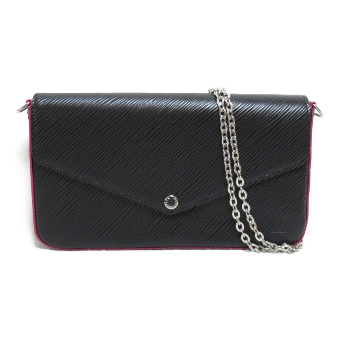LOUIS VUITTON LV SHW Pochette Felicie Chain Shoulder Bag Epi Black Pink: LOUIS VUITTON LV SHW Pochette Felicie Chain Shoulder Bag Epi Black Pink Elevate your style with this Louis Vuitton Pochette Felicie Chain Shoulder Bag, expertly crafted from premium Epi leather in an