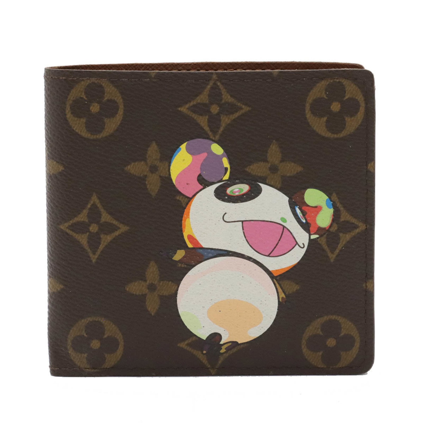 Louis Vuitton Monogram Panda Bi-fold Wallet Takashi Murakami 4.13'' x 4.33'': Louis Vuitton Monogram Panda Bi-fold Wallet Takashi Murakami 4.13'' x 4.33'' Discover the exquisite Louis Vuitton Monogram Panda Portefeuille Marco Bi-fold Wallet, a standout piece from the Takashi Mu