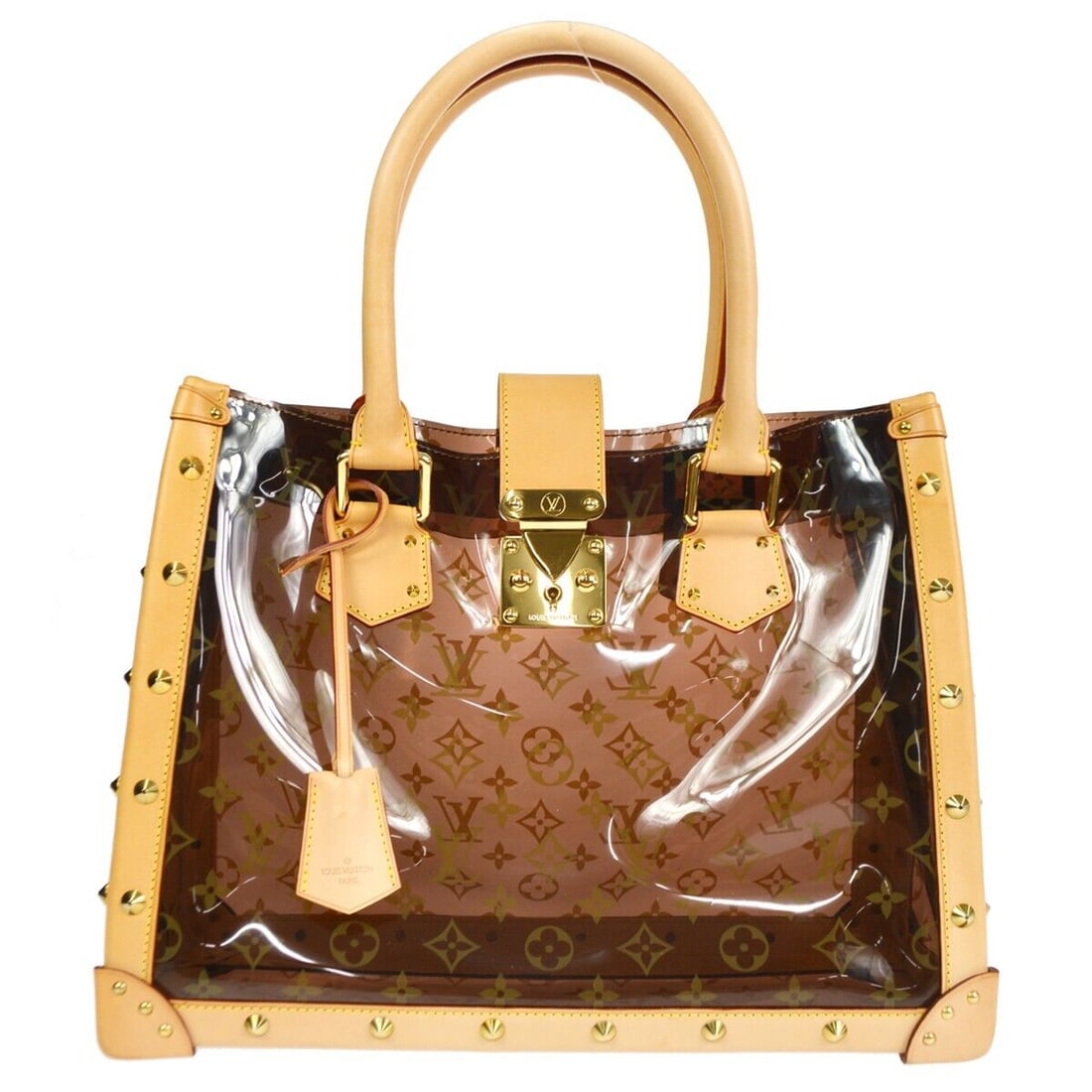 Louis Vuitton Vinyl Neo Cabas Ambre MM Tote Bag Monogram Brown 11.4x8.5x5.1: Louis Vuitton Vinyl Neo Cabas Ambre MM Tote Bag Monogram Brown 11.4x8.5x5.1 Introducing the Louis Vuitton Monogram Vinyl Neo Cabas Ambre MM Tote Handbag, a perfect blend of luxury and functionality fo
