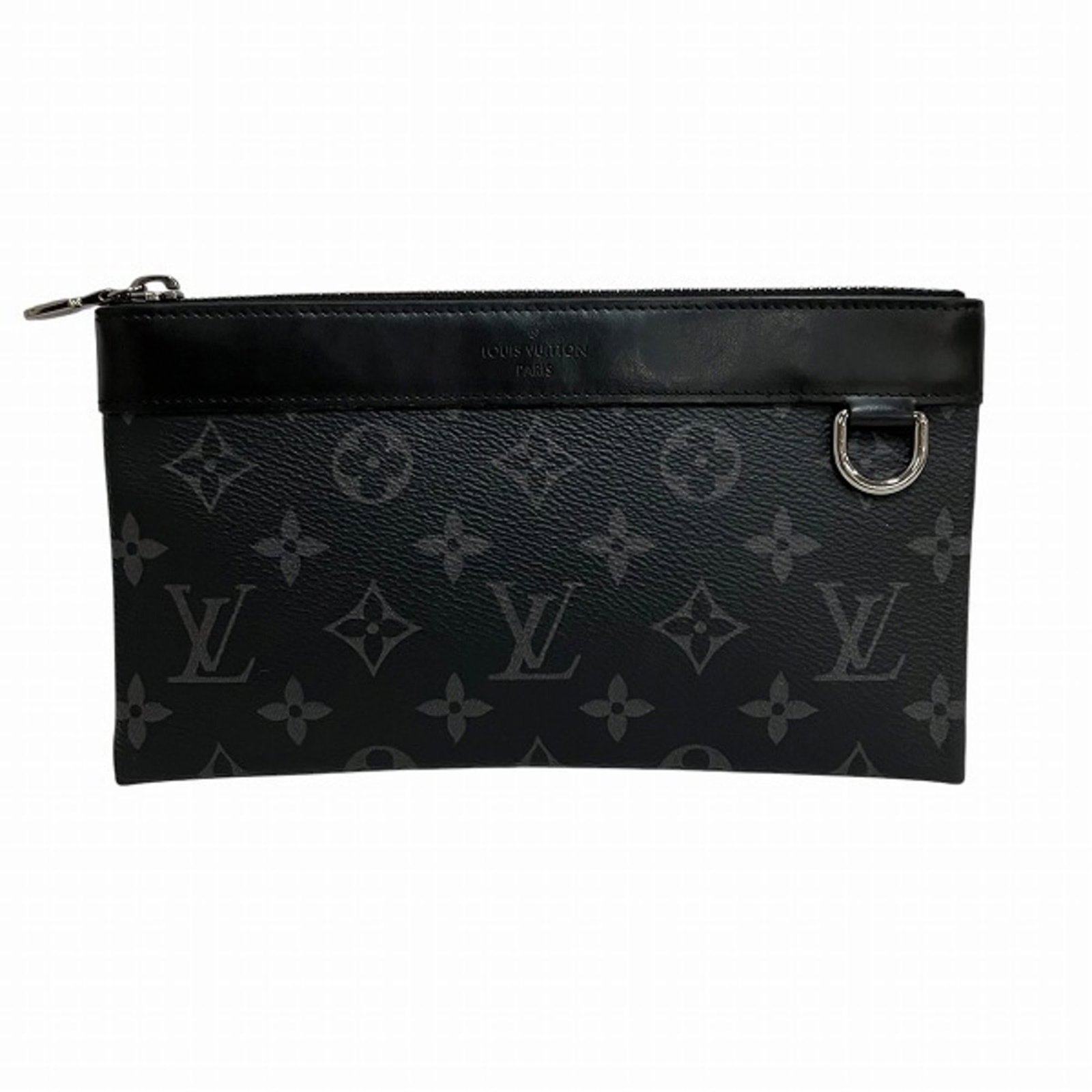 Louis Vuitton Monogram Eclipse Pochette Discovery PM Clutch Bag Black 12cm x 20.5cm: Louis Vuitton Monogram Eclipse Pochette Discovery PM Clutch Bag Black 12cm x 20.5cm Introducing the Louis Vuitton Monogram Eclipse Pochette Discovery PM M44323, a stylish clutch bag that seamlessly co