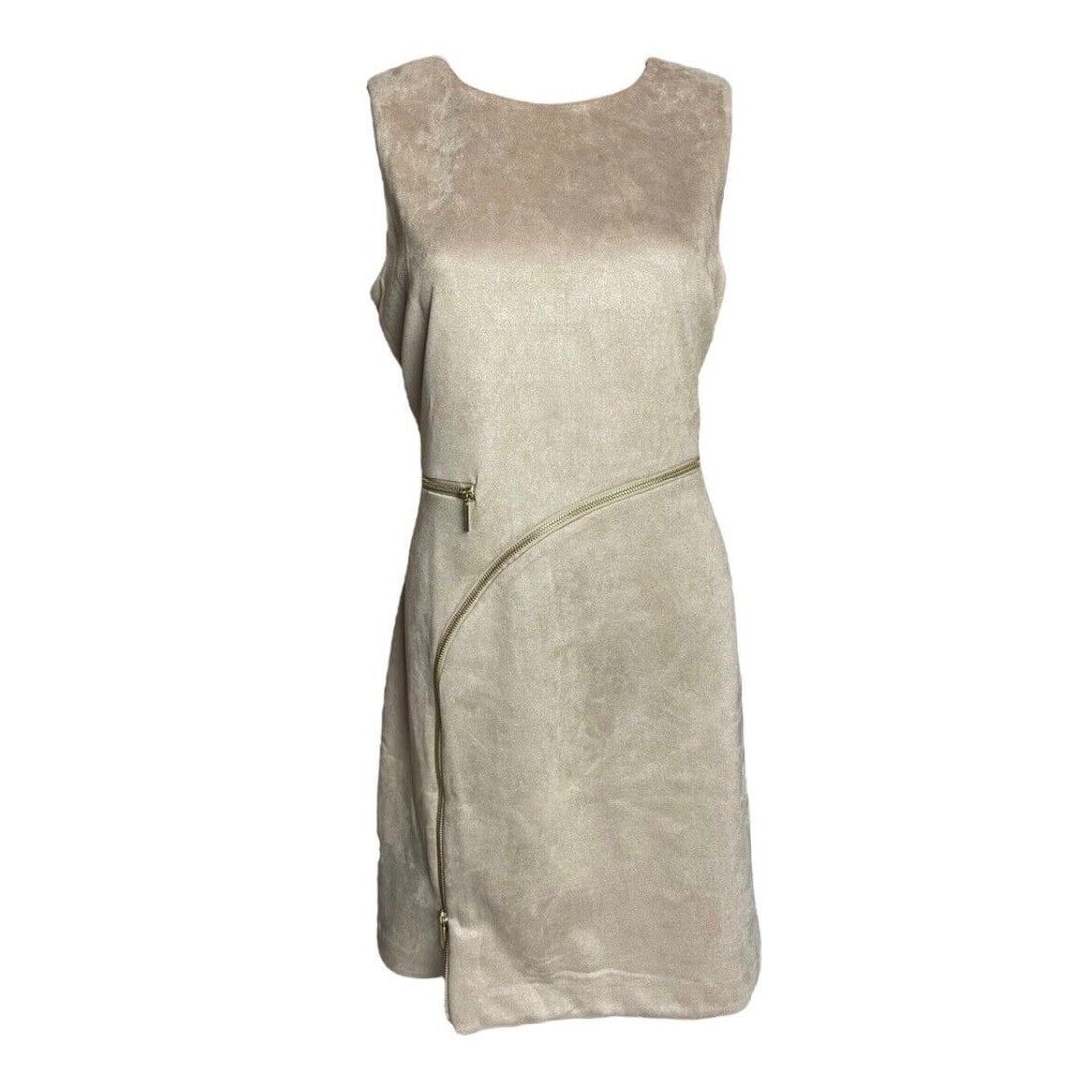 DKNY Sleeveless Sheath Dress with Zipper Detail Size 12 Nude Velvet: DKNY Sleeveless Sheath Dress with Zipper Detail Size 12 Nude Velvet Elevate your wardrobe with this stylish DKNY Sleeveless Sheath Dress, perfect for both corporate meetings and casual outings. This d