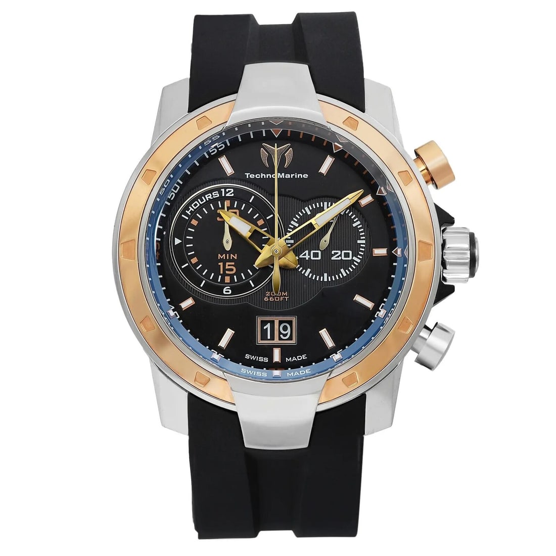 TechnoMarine UF6 Steel Black Dial Rubber Strap Quartz Wristwatch 611003: TechnoMarine UF6 Steel Black Dial Rubber Strap Quartz Wristwatch 611003 Introducing the TechnoMarine UF6 wristwatch, a perfect blend of style and functionality. This casual watch features a striking b