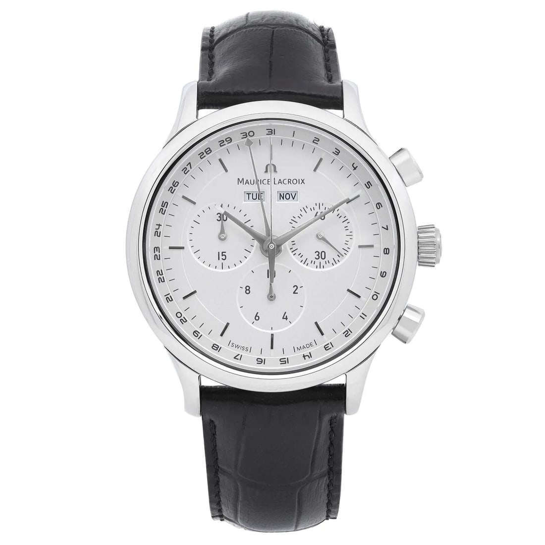 Maurice Lacroix Les Classiques Stainless Steel Silver Dial Quartz Watch LC1008-SS001-130: Maurice Lacroix Les Classiques Stainless Steel Silver Dial Quartz Watch LC1008-SS001-130 The Maurice Lacroix Les Classiques watch is a sophisticated addition to any formal outfit, featuring a sleek st