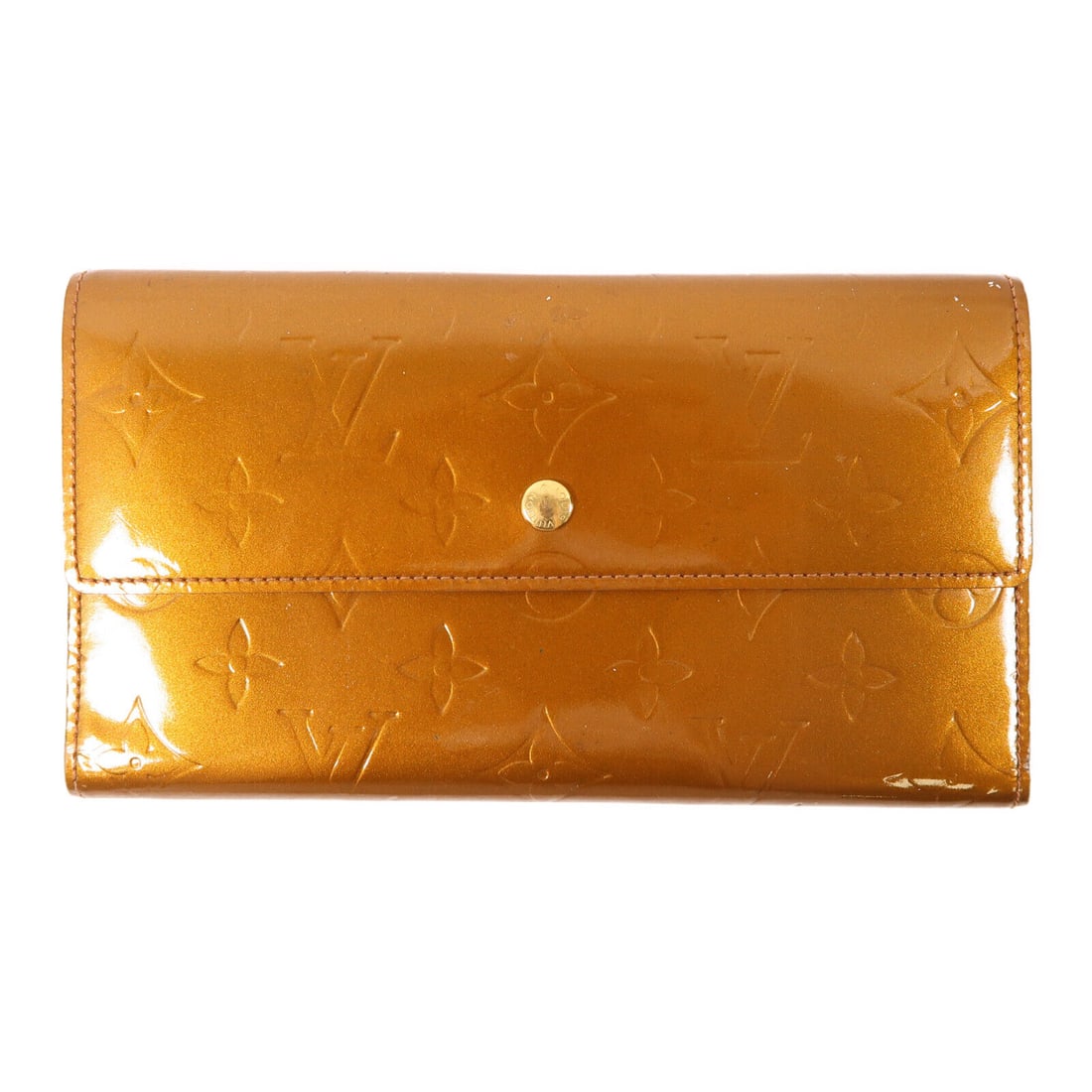LOUIS VUITTON LV GHW Double Sided Long Wallet M65107 Patent Leather Brown: LOUIS VUITTON LV GHW Double Sided Long Wallet M65107 Patent Leather Brown This LOUIS VUITTON Long Wallet features a stylish double-sided design crafted from high-quality patent leather in a rich brown