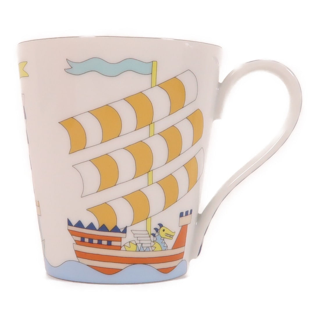 HERMES Epopee Boat Mug Multicolor Porcelain Elegant Design: HERMES Epopee Boat Mug Multicolor Porcelain Elegant Design Celebrate your love for fine dining with this exquisite HERMES Epopee Boat Mug. Crafted from high-quality porcelain, this multicolor mug show