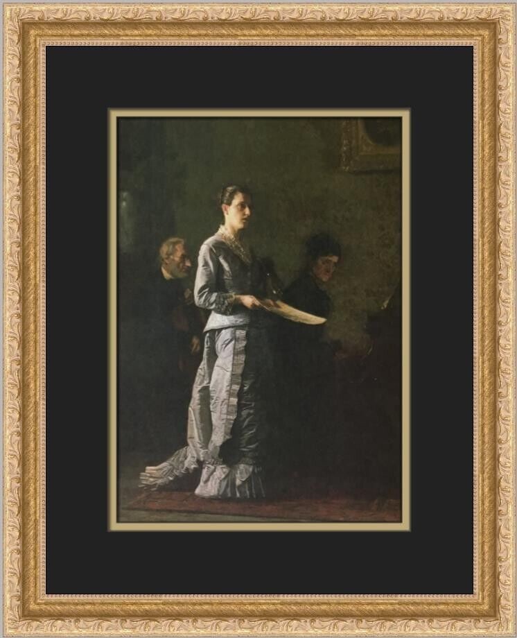 Thomas Eakins The Pathetic Song Custom Framed Art Print 14 x 16: Thomas Eakins The Pathetic Song Custom Framed Art Print 14 x 16 This custom framed print titled "The Pathetic Song" by Thomas Eakins captures the essence of Expressionism, Impressionism, and Realism.