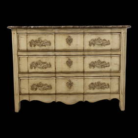 Elegant Century French Commode Chest with Marble Top 48w x 20d x 34.5h (1 of 10)