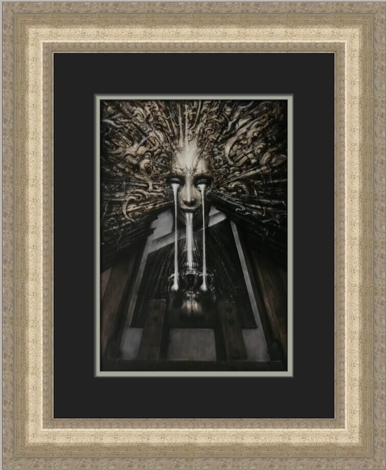 H.R. Giger Mirror Image Custom Framed Art Print 19x17 in Fantasy Surrealism: H.R. Giger Mirror Image Custom Framed Art Print 19x17 in Fantasy Surrealism This stunning custom framed print titled 'Mirror Image' by renowned artist H.R. Giger showcases a captivating piece of fanta