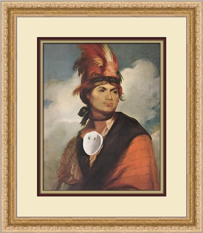 Gilbert Stuart Joseph Bryant Thayendanegea Custom Framed Print 17 x 15: Gilbert Stuart Joseph Bryant Thayendanegea Custom Framed Print 17 x 15 This exquisite custom framed print by renowned artist Gilbert Stuart features the portrait of Joseph Bryant Thayendanegea, showca