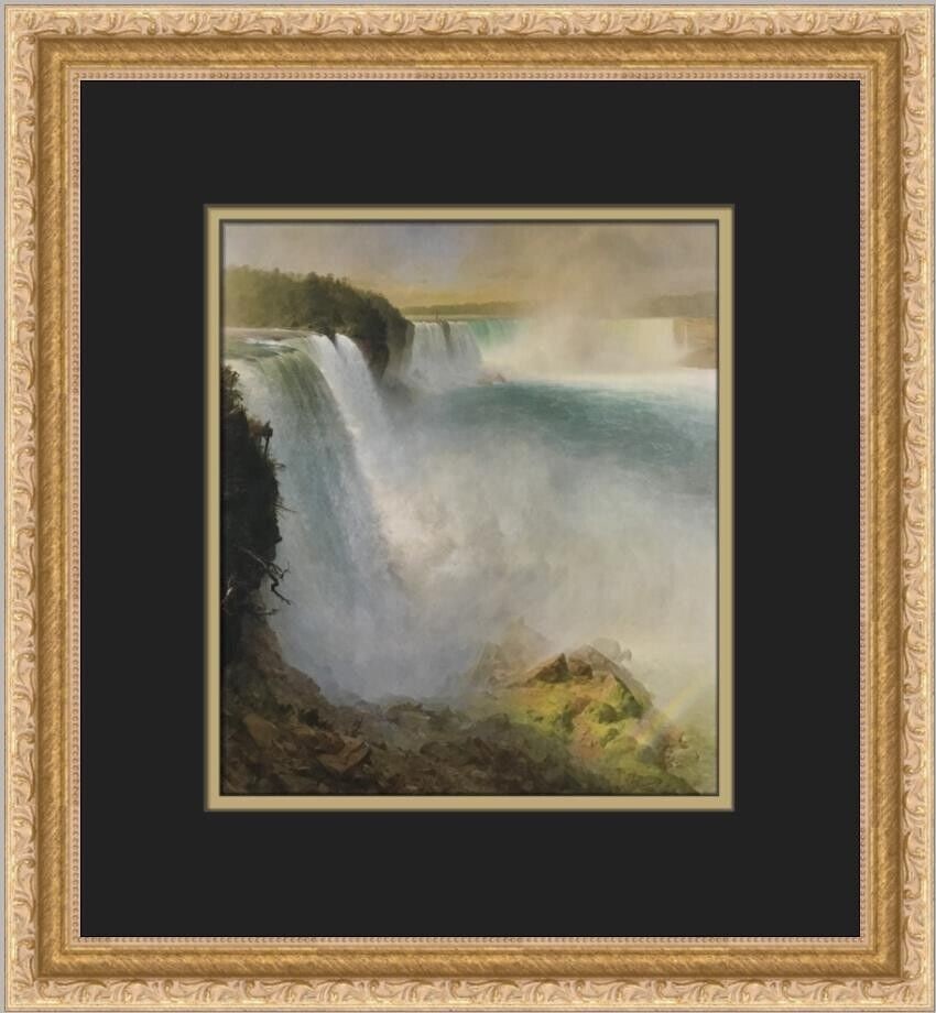Frederic Edwin Church Niagara Falls Framed Print 14 x 14 Realism Artwork: Frederic Edwin Church Niagara Falls Framed Print 14 x 14 Realism Artwork This stunning custom framed print features Frederic Edwin Church's iconic depiction of Niagara Falls from the American Side. Cr