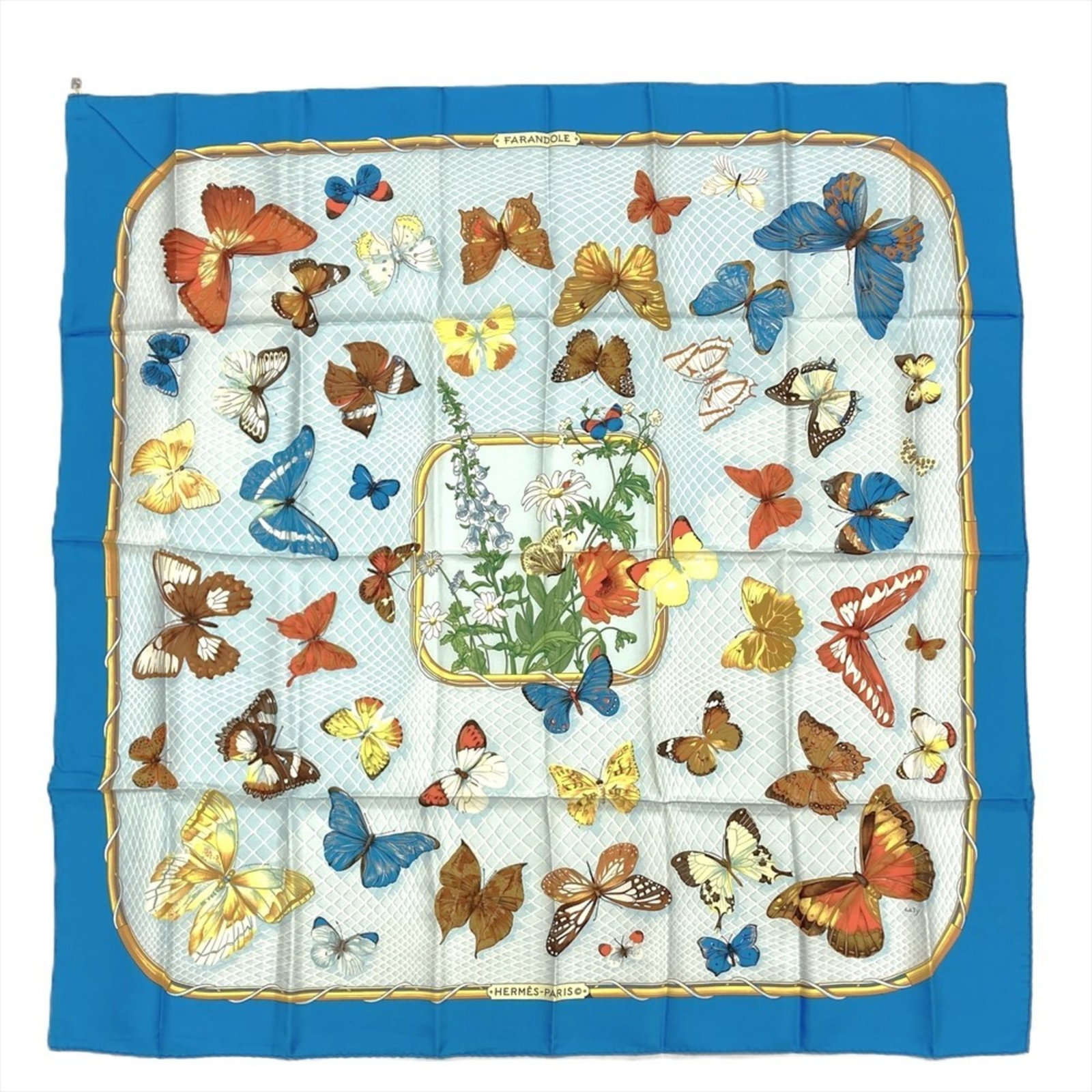 Hermes Carre 90 Provence Dance Silk Scarf Blue 89cm: Hermes Carre 90 Provence Dance Silk Scarf Blue 89cm Elevate your accessory collection with this exquisite Hermes Carre 90 Provence Regional Dance FARANDOLE Scarf. Crafted in France from 100% silk, thi
