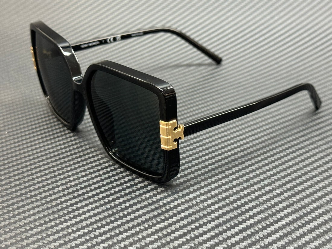 Tory Burch 57mm Black Grey Women's Sunglasses TY9075U: Tory Burch 57mm Black Grey Women's Sunglasses TY9075U Elevate your eyewear collection with these stylish Tory Burch sunglasses. Featuring a sleek black frame, these 57 mm sunglasses are designed for w