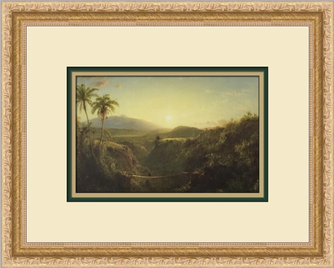 Frederic Edwin Church Scene in the Andes Custom Framed Print 12 x 15: Frederic Edwin Church Scene in the Andes Custom Framed Print 12 x 15 This custom framed print features the stunning artwork titled "Scene in the Andes" by Frederic Edwin Church, known for his mastery