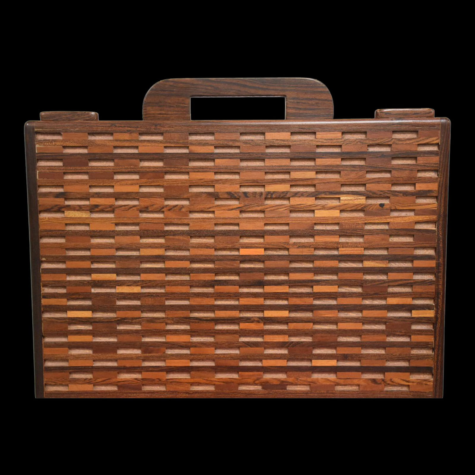 Don Shoemaker Brazilian Rosewood Briefcase Mid Century Modern 17x3.75x13.5: Don Shoemaker Brazilian Rosewood Briefcase Mid Century Modern 17x3.75x13.5 Discover the exquisite craftsmanship of this Brazilian Rosewood Briefcase by Don Shoemaker, designed for Senal of Mexico. Thi
