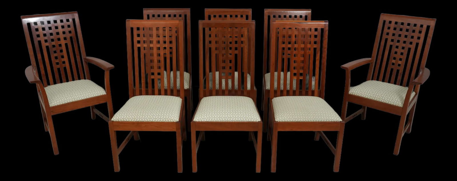 Set of 8 Stickley Cherry Dining Chairs 21st Century Collection: Set of 8 Stickley Cherry Dining Chairs 21st Century Collection This set of 8 Stickley 21st Century Collection dining chairs features a solid cherry wood construction, showcasing a modern Arts & Crafts