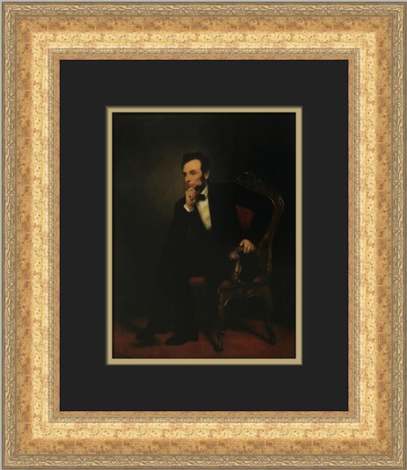 George Healy Abraham Lincoln Portrait Custom Framed Artwork 17 x 16: George Healy Abraham Lincoln Portrait Custom Framed Artwork 17 x 16 This exquisite custom framed print features George Healy's celebrated portrait of Abraham Lincoln, crafted in a contemporary art rea