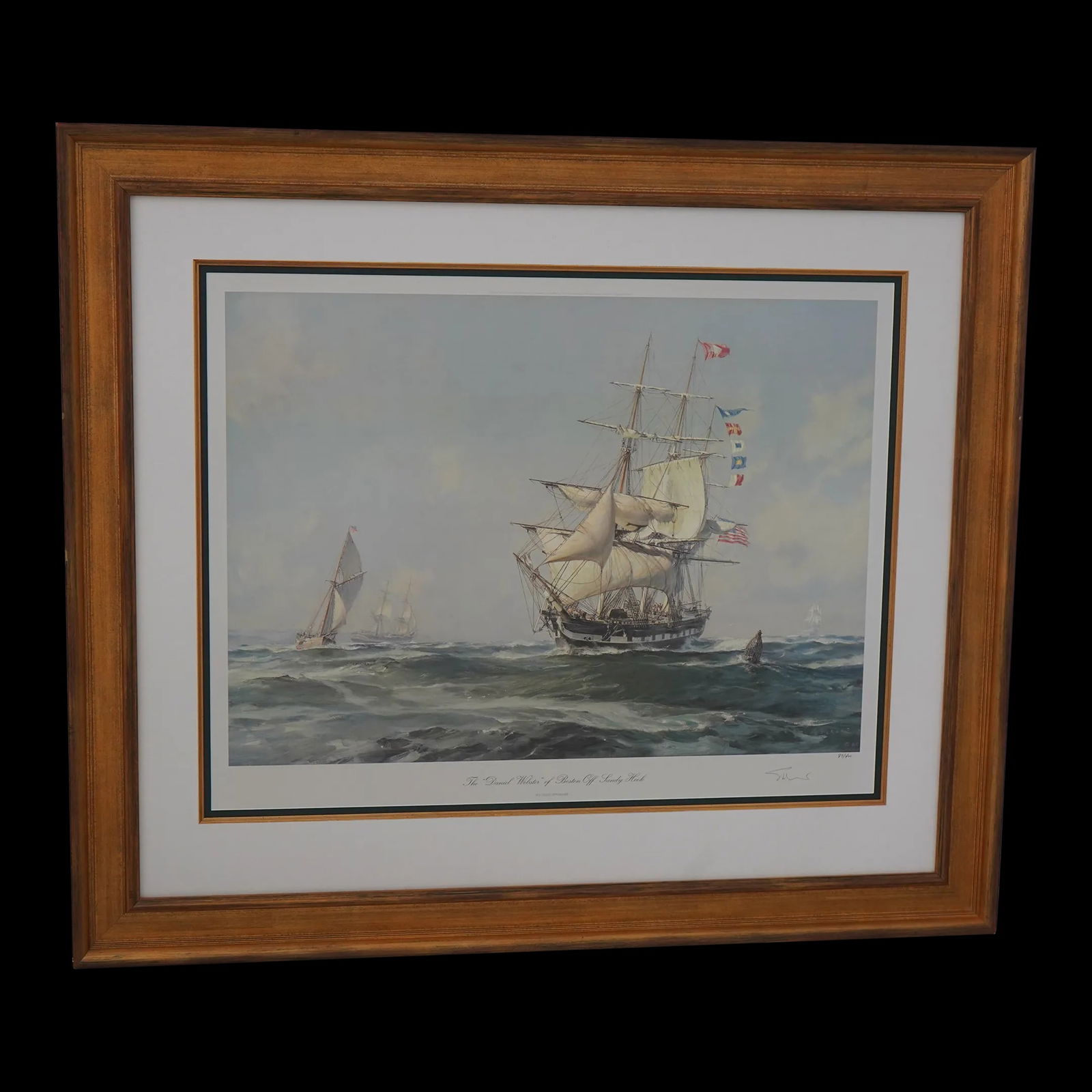 Daniel Wilson Artist Signed Boston Tall Ship Print 41w x 35h: Daniel Wilson Artist Signed Boston Tall Ship Print 41w x 35h This exquisite Boston Tall Ship print, created by artist Daniel Wilson, captures the vibrant essence of maritime heritage with stunning col