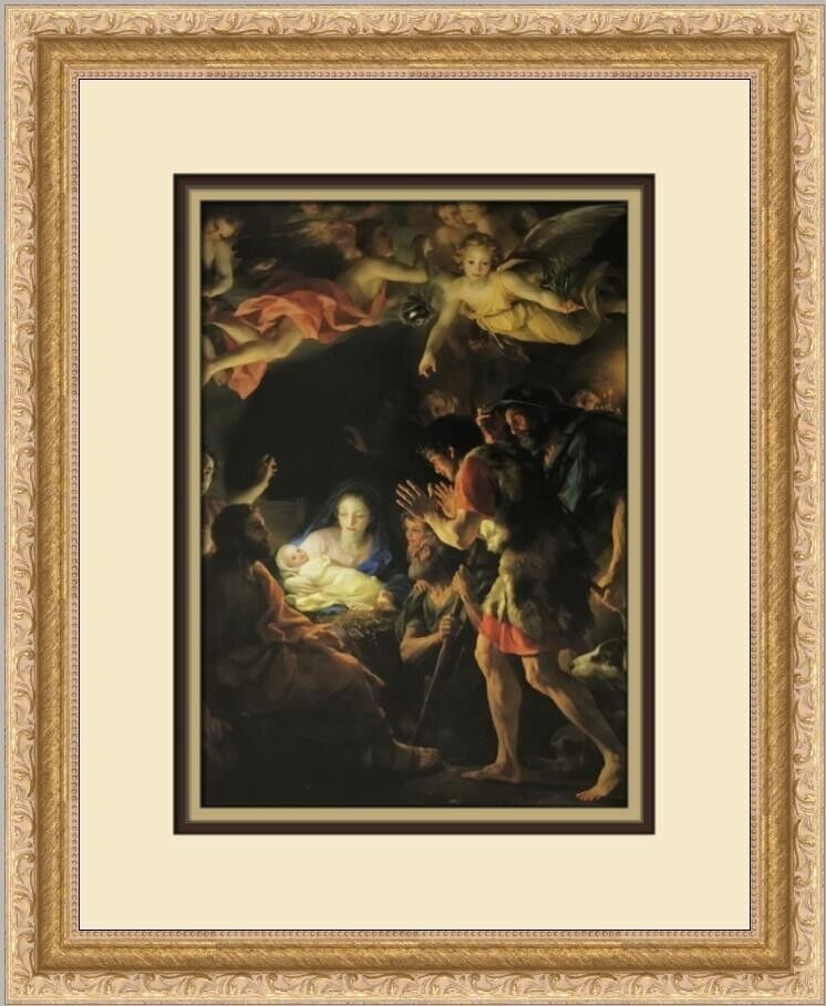 Anton Raphael Mengs The Adoration of the Shepherds Custom Framed Art Print 15 x 13: Anton Raphael Mengs The Adoration of the Shepherds Custom Framed Art Print 15 x 13 Experience the beauty of Anton Raphael Mengs' 'The Adoration of the Shepherds' with this stunning custom framed print