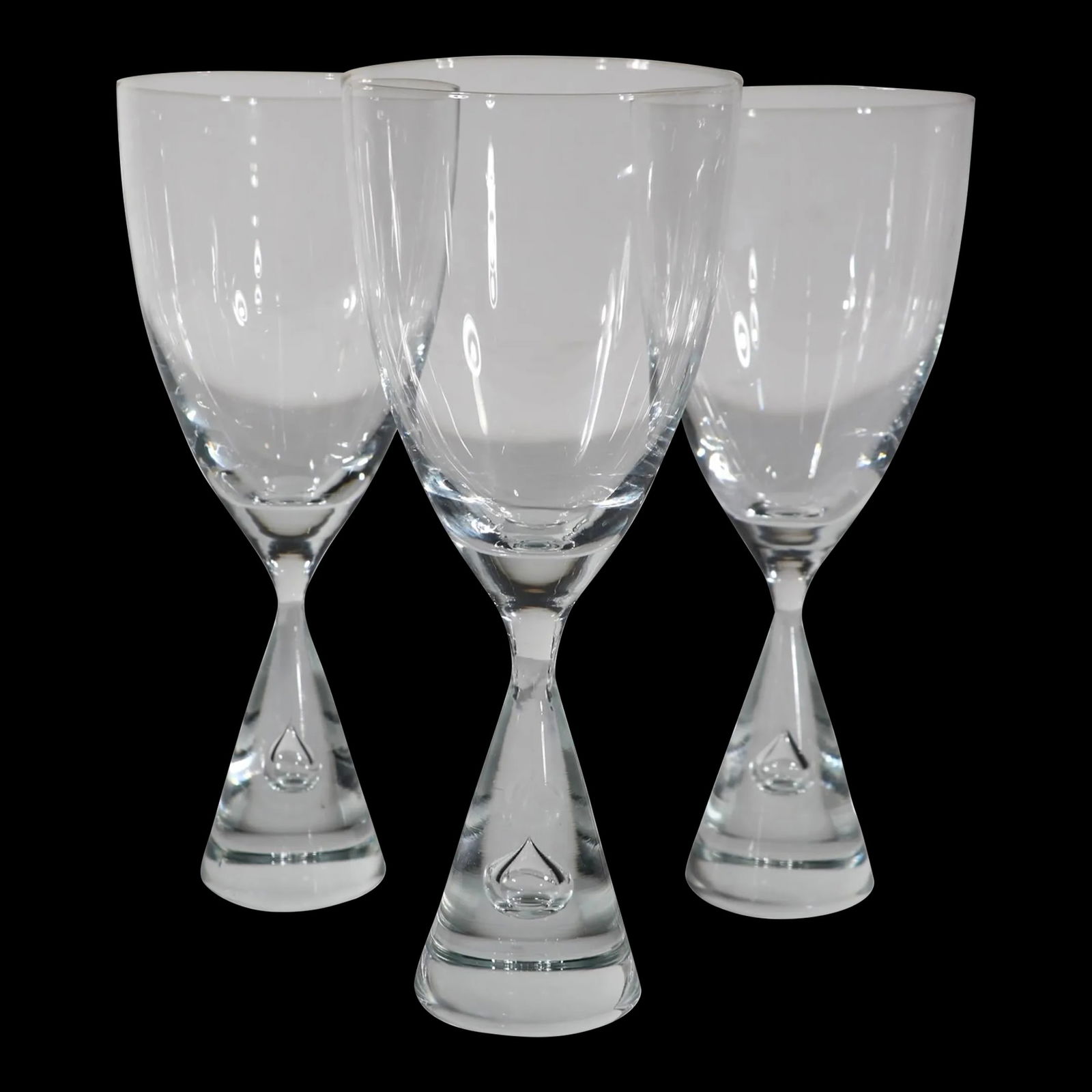 Set of 3 Holmegaard Princess Water Goblets Denmark 1960s Glass 8.25" Tall: Set of 3 Holmegaard Princess Water Goblets Denmark 1960s Glass 8.25" Tall Enhance your glassware collection with these three exquisite water goblets from the classic Holmegaard Princess series. Crafte