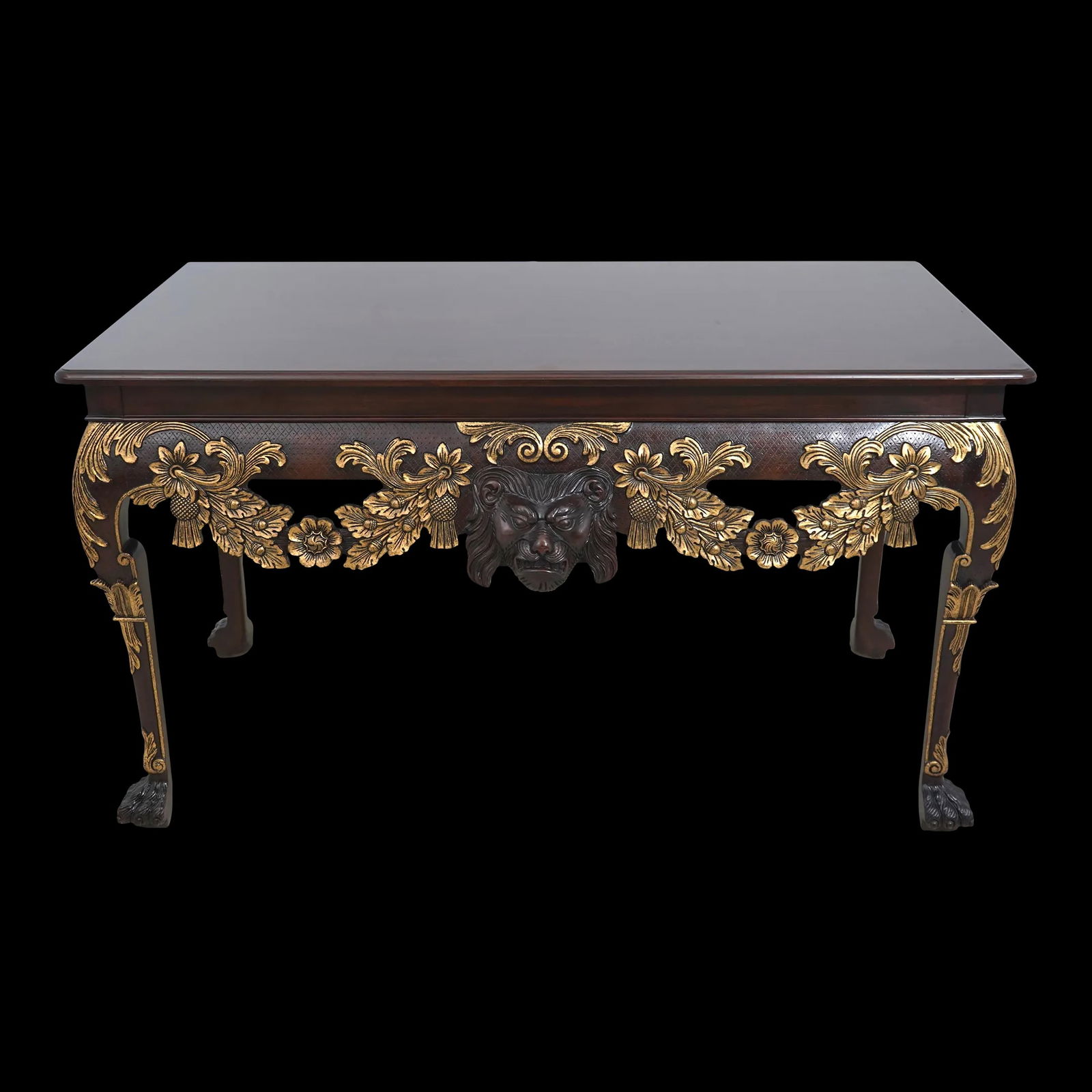 Baker George III Style Console Table with Gold Gilt Finish 60x36x33.5: Baker George III Style Console Table with Gold Gilt Finish 60x36x33.5 This impressive console table exemplifies the elegance of the George III style, crafted in the manner of William Kent. With a stun