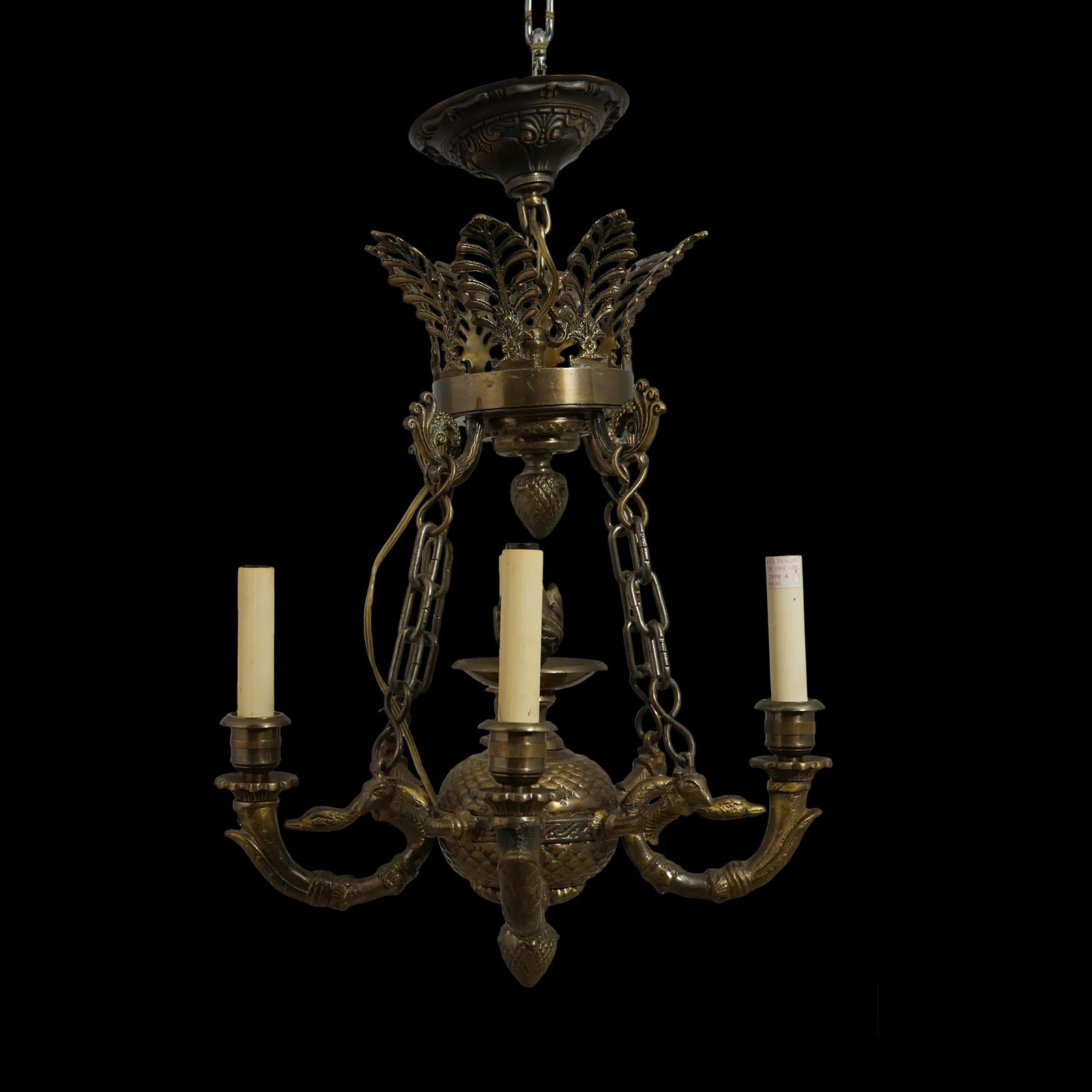 Elegant French Regency 4 Arm Brass Chandelier 15 x 15 x 18: Elegant French Regency 4 Arm Brass Chandelier 15 x 15 x 18 Illuminate your space with this elegant French Regency Style 4 Arm Brass Chandelier Fixture. Crafted from solid antique brass, this high-qual