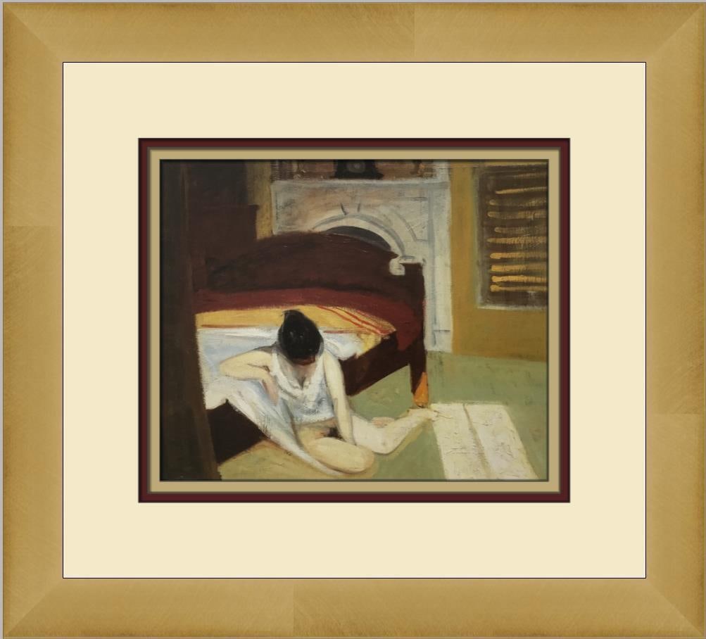 Edward Hopper Summer Interior Custom Framed Print 13 x 14 Landscape Art: Edward Hopper Summer Interior Custom Framed Print 13 x 14 Landscape Art This custom framed print titled 'Summer Interior' by Edward Hopper showcases the artist's renowned figurative art realism style.