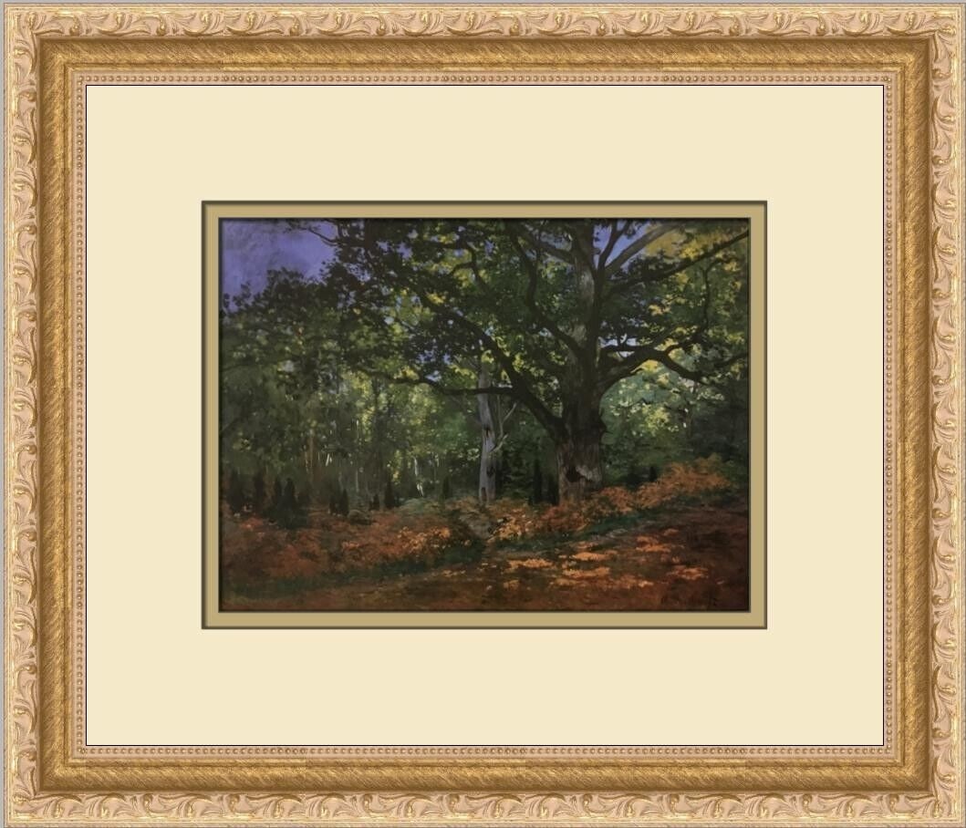 Claude Monet The Bodmer Oak Framed Print 12x14 Impressionism: Claude Monet The Bodmer Oak Framed Print 12x14 Impressionism Experience the beauty of Claude Monet's "The Bodmer Oak in Fontainebleau Forest" with this exquisite custom framed print. This artwork capt