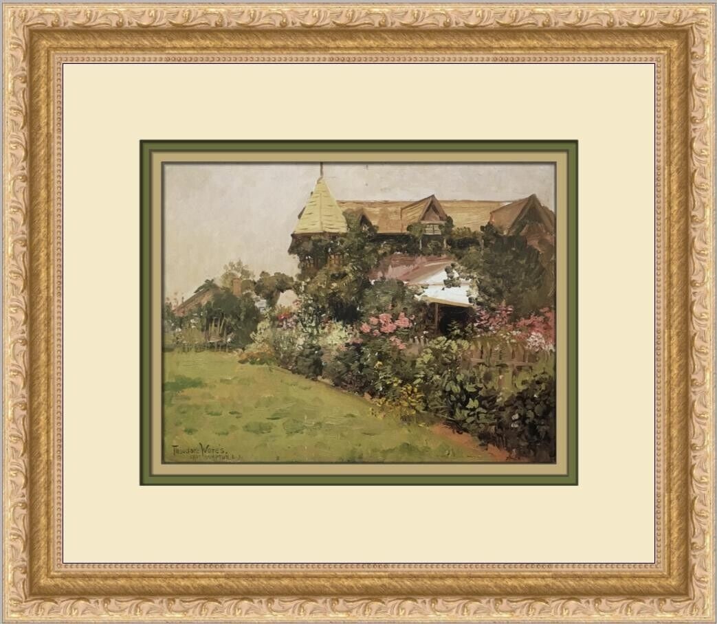 Thomas Moran's House by Theodore Wares Framed Print 12 x 14: Thomas Moran's House by Theodore Wares Framed Print 12 x 14 This captivating print titled "Thomas Moran's House East Hampton" is a stunning representation of Long Island landscapes, created by artist