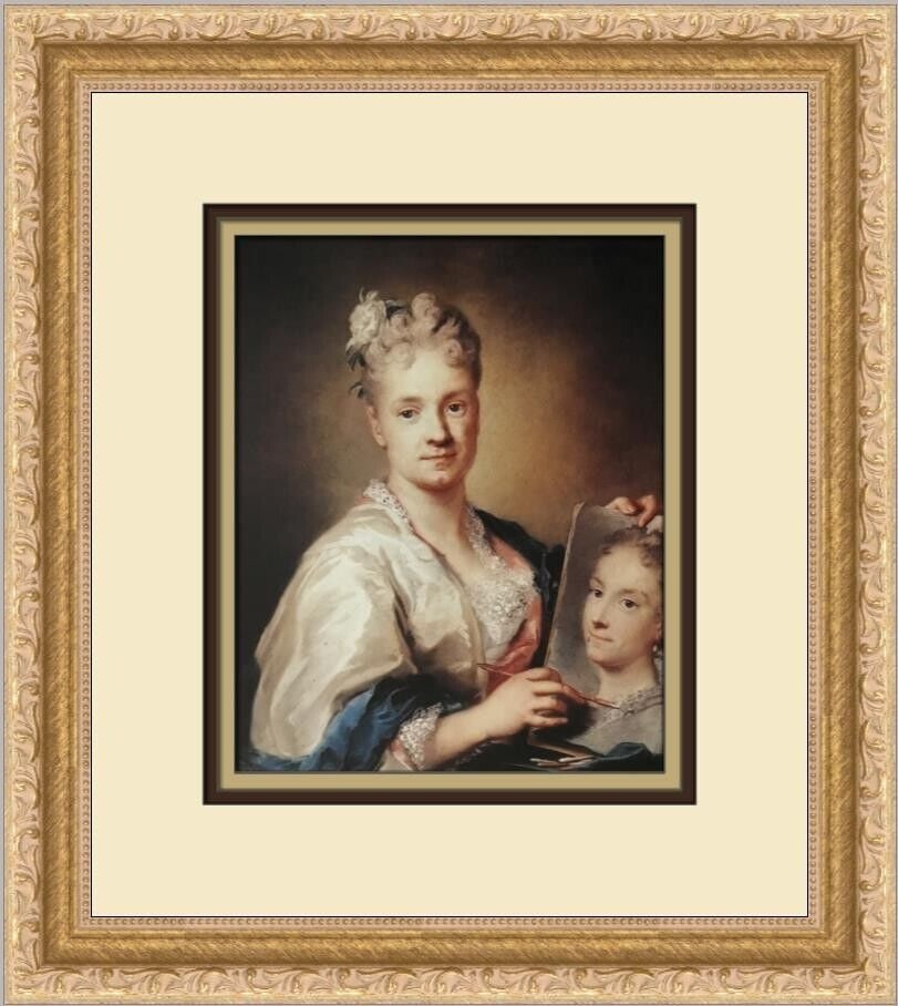 Rosalba Carriera Self-Portrait with Sister Custom Framed Print 13x12: Rosalba Carriera Self-Portrait with Sister Custom Framed Print 13x12 Experience the artistry of Rosalba Carriera with this exquisite custom framed print titled 'Self-Portrait with Self-Portrait of Sis